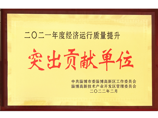 2021年度經(jīng)濟(jì)運(yùn)行質(zhì)量提升突出貢獻(xiàn)單位